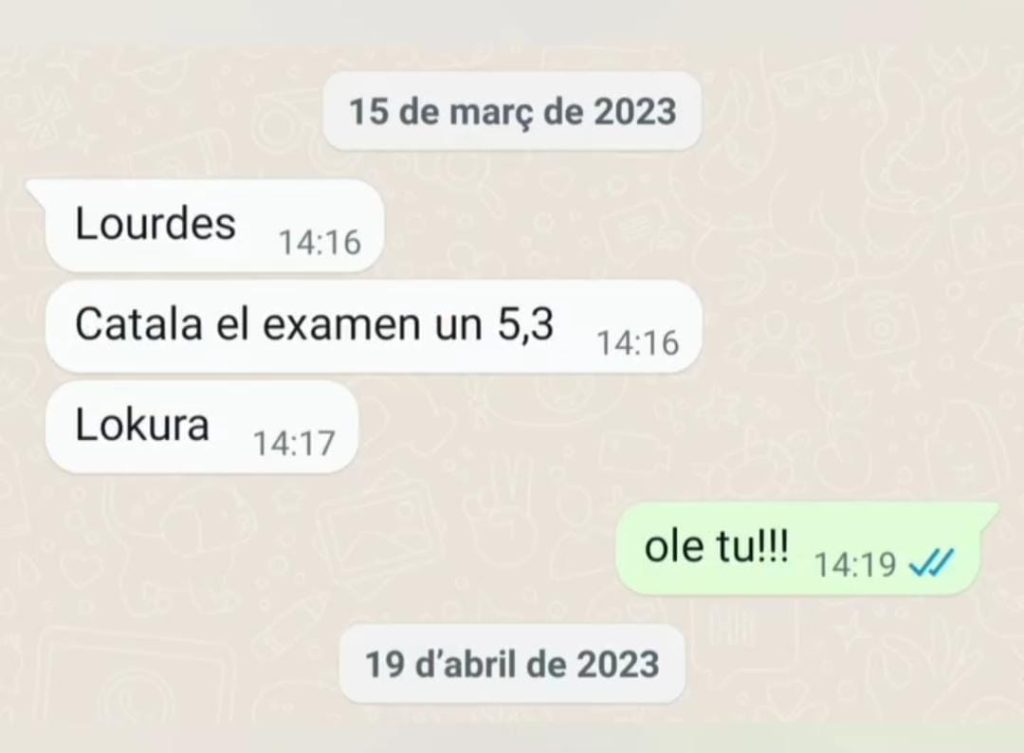 Testimonio por whatsapp